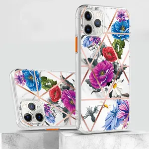 Lovecom — coque en tpu souple pour iphone, motif de fleur, marbre brillant, pour iphone 12, 11pro max, mate30pro, vente en gros