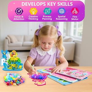 Poke trong huyền diệu công chúa nghệ thuật câu đố <span class=keywords><strong>EVA</strong></span> bọt thủng Sơn Tự làm vải chọc váy Giấy Thủ Công Kit cho trẻ em - Product Image 5