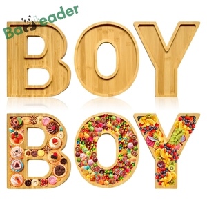 Bamboo <strong>Wood</strong> BOY &amp; GIRL <strong>Letters</strong> Serving Tray Fillable Bamboo Cheese <strong>Board</strong> Versatile Bamboo <strong>Letter</strong> Charcuterie <strong>Board</strong> For Party
