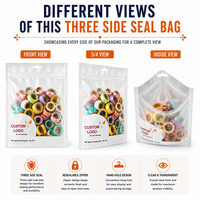 Sacs transparents à fermeture éclair scellés sur 3 côtés, personnalisables, avec trous de suspension pour produits de traitement de rubans adhésifs ou de films industriels