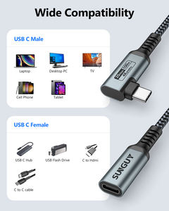 Cable USB de Carga Rápida SUNGUY Tipo-C de 100W 5A para Teléfono Móvil y Banco de Energía, Fabricado con Nylon y Aluminio Ecológicos, Venta al Por Mayor de Fábrica - Product Image 4
