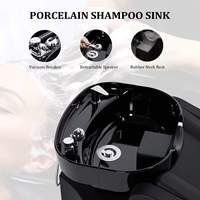 Meilleure Vente en Italie Fauteuil de Lavage Haut de Gamme en Cuir Vert pour Salon de Coiffure avec Bassin de Lavage et Lit de Massage Spa pour Thérapie Crânienne