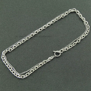 OT Buckle Double-layer Cuban <b>Chain</b> Wearing Sweet and Cool Necklace, Trendy Girl <b>Titanium</b> Steel Neck <b>Chain</b> Tanjing Fashion - Product Image 2