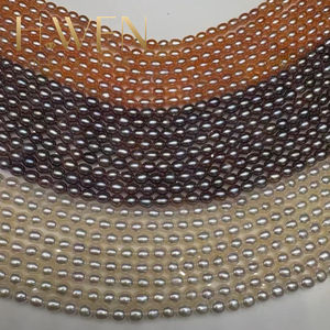 H. WEN 1A-4A Hoogglans Natuurlijke Zoetwater Rijstparels Snoeren <span class=keywords><strong>2</strong></span>-10mm Hoge Kwaliteit Wit Paars Roze Traanvormige Parels - Product Image 2