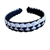 Serre-tête en ruban gros-grain tressé blanc marine Sacarla pour enfants - Uniforme scolaire et style militaire, taille 4 cm, design européen-américain