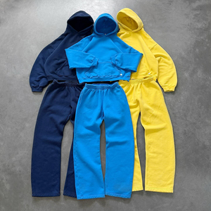 Conjunto Deportivo Personalizado <span class=keywords><strong>de</strong></span> Algodón Holgado y Oversize, Pantalones y Sudadera Lisos <span class=keywords><strong>de</strong></span> Poliéster Básico <span class=keywords><strong>de</strong></span> 500 g/m², Chándal para <span class=keywords><strong>Hombre</strong></span> - Product Image 2