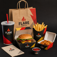 Emballage alimentaire à emporter en carton pour sandwichs, poulet frit, hamburgers, boîte à burger personnalisée avec logo imprimé, boîte à burger en kraft