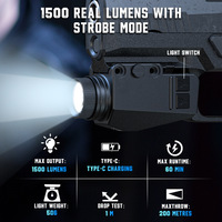 Lampe torche tactique LED à montage sur rail, 17 fonctions, résistance aux chocs, résistance aux chutes
