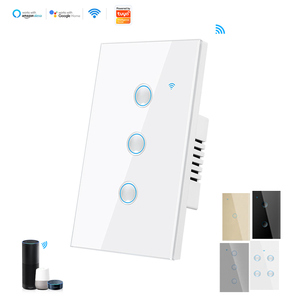 Interruptor de Luz Inteligente WiFi LEDEAST DS-12B1WN con Panel Táctil Cóncavo de Vidrio, Duradero, 10A, Control por Voz con App Tuya - Product Image 1