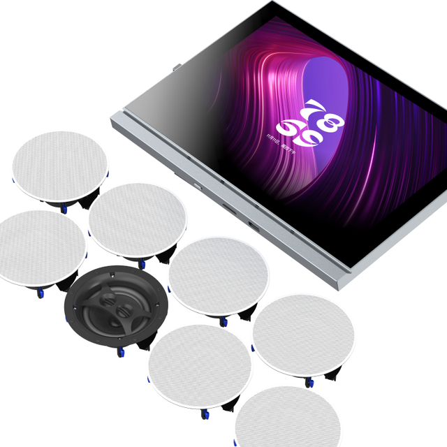 AISpeaker 8-Inch Android 10.0 Central Control Panel IPS LCD Display | 8-Way Speakers Multi-Room | Background Music Control Panel
