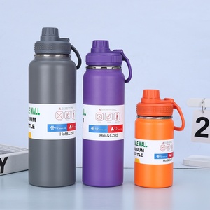 Hot And Cold 1000ml 1 Litre Wide Mouth Sport Steel Water <b>Bottle</b> Travel Vacuum Flask With Handle Lid 32oz - Product Image 4