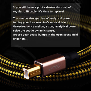 YYAUDIO T3 câble de données DAC USB-A à B câble de décodeur Audio USB ligne de connexion de carte son plaqué or - Product Image 6