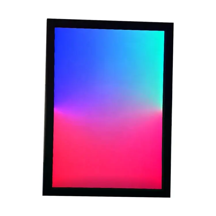 Affichage pop-up ultra fin rgb led cadre matriciel panneau d'affichage d'art en plexiglas acrylique boîte à lumière mate