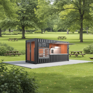 Cafetería Modular <span class=keywords><strong>en</strong></span> Contenedor Comercial para Exteriores con Asientos al Aire Libre y Terraza <span class=keywords><strong>en</strong></span> el Techo - Product Image 1