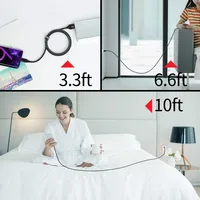 Kabel Data Tipe-C BJC Putih Berbahan Nilon Kepang dengan Konduktor Tembaga Murni, Pengisian Cepat, Konektor USB-A Berbahan Aluminium Alloy untuk Ponsel