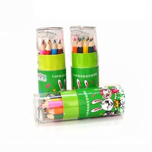 Juego de 12 Lápices de Colores Naturales Mini de 3.5 Pulgadas con Sacapuntas y Estuche de Tubo de Papel - Product Image 1