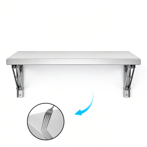 رف معدني قابل للطي من الفولاذ المقاوم للصدأ للخدمة الشاقة للمطبخ التجاري مثبت بالحائط للاستخدام في شاحنات الطعام - Product Image 3