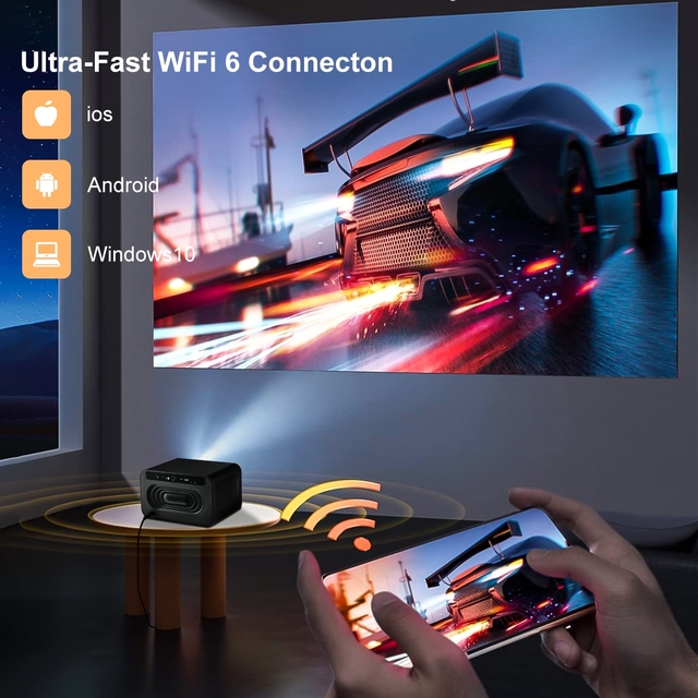 Umiio K10-U8 Home Theater Portable Smart Projector with Android 11.0 1200 Lumens HIFI Stereo for Outdoor Meetings Business Use