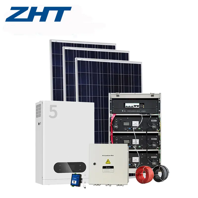 ZHT 5kW 10kW 20kW Solar System Complete Residential Off Grid Solar System Kit
