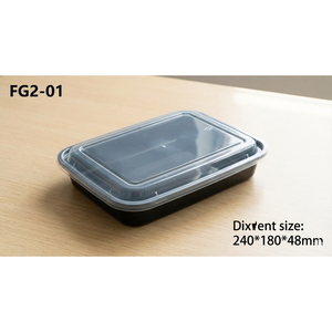 กล่องพลาสติกใส่อาหารแบบใช้แล้วทิ้ง ดีไซน์มินิมอล พร้อมฝาปิด 4 ช่อง ใช้กับไมโครเวฟได้ เหมาะสำหรับอาหารแบบซื้อกลับบ้านและเตรียมอาหาร - Product Image 2