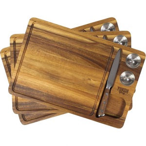 Tabla de cortar de madera de acacia 39x25.5x2cm, rectangular, antideslizante, para uso en la cocina - Product Image 1
