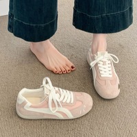 Chaussures de sport décontractées roses pour femmes, à lacets, couleur unie, en maille respirante, style rétro, talon bas, nouvelle collection Printemps/Été 2026