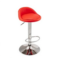 Tabouret de bar moderne en cuir avec hauteur réglable et rotation à 360 degrés pour la maison, l'hôtel, la villa, le salon et le centre commercial