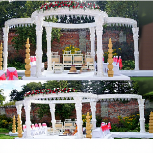 Mandap de mariage indien en FRP à bas prix – Mandap blanc abordable pour mariage en extérieur – Mandap indien blanc en fibre sculptée pour mariage au Royaume-Uni - Product Image 1