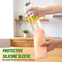 Gobelet en verre avec couvercle hermétique, verre borosilicate transparent de haute qualité, tasse à eau réutilisable, verre à boire portable pour la maison, l'extérieur, le bureau