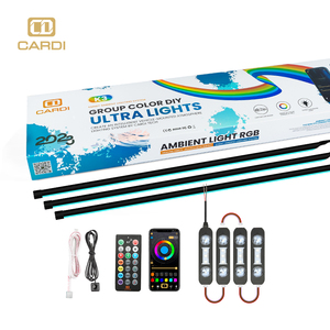 "CARDI" <span class=keywords><strong>K3</strong></span>รถนำแสงรอบเท้าด้วย USB นีออนอารมณ์ไฟควบคุม App RGB อัตโนมัติตกแต่งภายในบรรยากาศแสง - Product Image 2