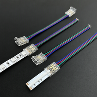 Connecteur de bande LED COB RGB transparent sans soudure 2 3 4 broches 5mm 8mm 10mm à fixation rapide pour ruban lumineux PC