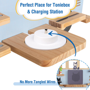 Estante de Pared de Madera con Forma de Autobús Azul, de Tres Niveles, Moderno y Sostenible, para Macetas, Exhibición Infantil, Dormitorio o Guardería - Product Image 6