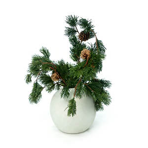 Ramas de <span class=keywords><strong>Pino</strong></span> Artificiales en Maceta de Cerámica, Planta Verde Decorativa, Flor Artificial, <span class=keywords><strong>Bonsái</strong></span> de <span class=keywords><strong>Pino</strong></span>, Decoración Interior y Exterior - Product Image 1