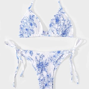 Floral Print Brazilian <b>Bikini</b> <b>Set</b> Women High Quality Spandex/Nylon Eco-Friendly Sexy <b>Triangle</b> String <b>Bikini</b> - Product Image 3