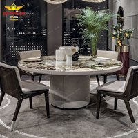 Table à manger moderne de luxe 4 places en marbre artificiel, couleur et taille personnalisables, mobilier pour salon, hôtel/villa
