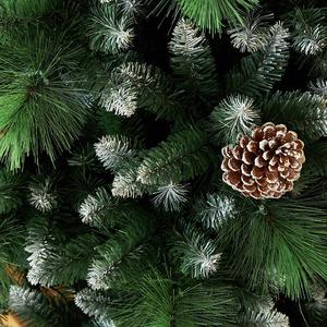 Nouvelle décoration de Noël : design dense en forme de pomme de pin avec pulvérisation de neige blanche et feuilles mélangées de couleur naturelle, aiguilles de pin - Product Image 3