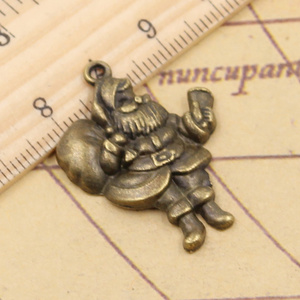 Charmes De Noël Père Noël Cadeau 33x25mm Tibétain Argent Couleur Pendentifs Antique Fabrication De Bijoux DIY Artisanat À La Main - Product Image 5