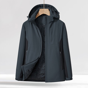 Chaqueta Acolchada Cortavientos para Hombre con Capucha, Relleno de Poliéster, para Otoño e Invierno, Ropa de Exterior - Product Image 1