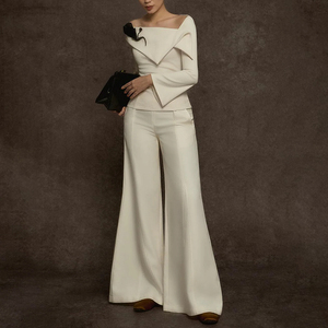 ZYHT 73401 signora elegante da ufficio a manica lunga Top tinta unita Plus Size abito da <span class=keywords><strong>donna</strong></span> autunno 2 pezzi Blazer Set da <span class=keywords><strong>donna</strong></span> - Product Image 1