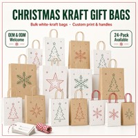 Sacs en carton blanc personnalisés avec poignée en corde, sacs cadeaux de Noël avec impression dorée en feuille d'or, vente en gros directe d'usine
