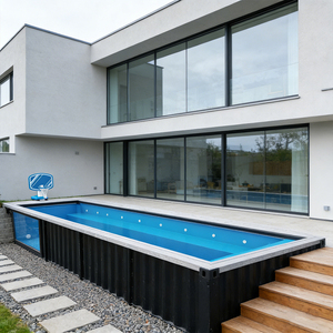 Ensemble de piscine hors sol avec bordure en bois et filtre et écumeur préinstallés complets - Product Image 4