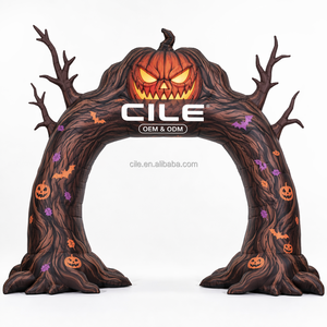 Arche publicitaire gonflable commerciale 6*3m, thème arbre d'Halloween, accessoires pour événements, promotion pour centres commerciaux et magasins, <span class=keywords><strong>CILE</strong></span> OEM&ODM - Product Image 1