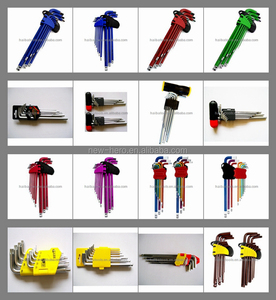 Jeu de clés Allen pliantes colorées, emballage de 24 à 27 têtes, 3 pièces dans une carte suspendue SAE, jeu de clés hexagonales pliables Torx métriques - Product Image 6