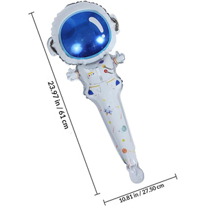 ลูกโป่งฟอยล์รูปนักบินอวกาศแบบถือได้จำนวนมาก, ลูกโป่งเมทัลลิกธีมอวกาศสำหรับเด็ก ตกแต่งงานวันเกิดธีมอวกาศ - Product Image 2