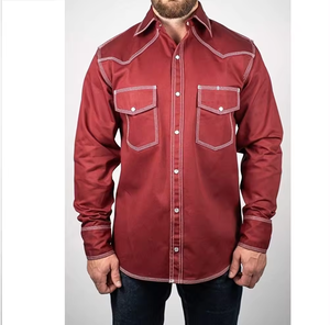 Chemise de travail FRC idéale pour le soudage et les travailleurs pétroliers, style western, chemise à manches longues pour homme, résistante aux flammes, style western, deux poches, fermeture à boutons-pression - Product Image 6