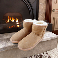 Bottes d'hiver pour femme en véritable peau de mouton australienne double face, modèle très demandé