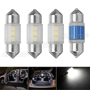 2/4PCS 31mm LED Featoon Dome Lights Car Interior Reading Map Lamp License Plate White - Product Image 1