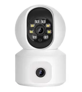 Super promozione! Dual Lens WIFI 4MP Indoor CCTV Human Detection Security slot per scheda sd ptz dome Wireless PTZ wifi smart camera