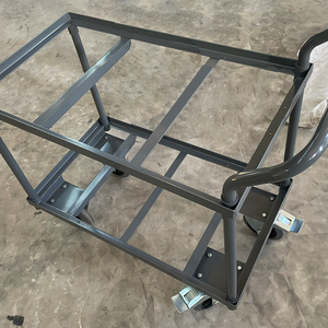 Carrello piattaforma con piattaforma in legno 400kg Hxbxt 102x60x98cm carrello a doppio piano - Product Image 6