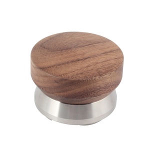 Eco-Friendly Solid Wood Handle Espresso Distribution Tool Stainless Steel Coffee Leveler - Product Image 2